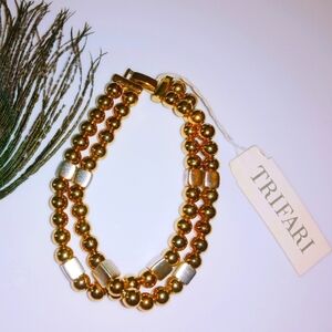 Vintage 90's Trifari Multi Tone Bracelet w/ Original Tag